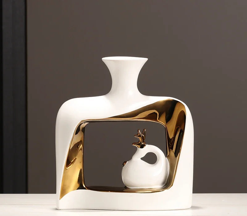DEER - ornate Vase