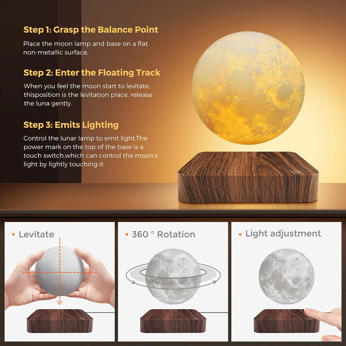 LEVAS - Floating Moon Lamp
