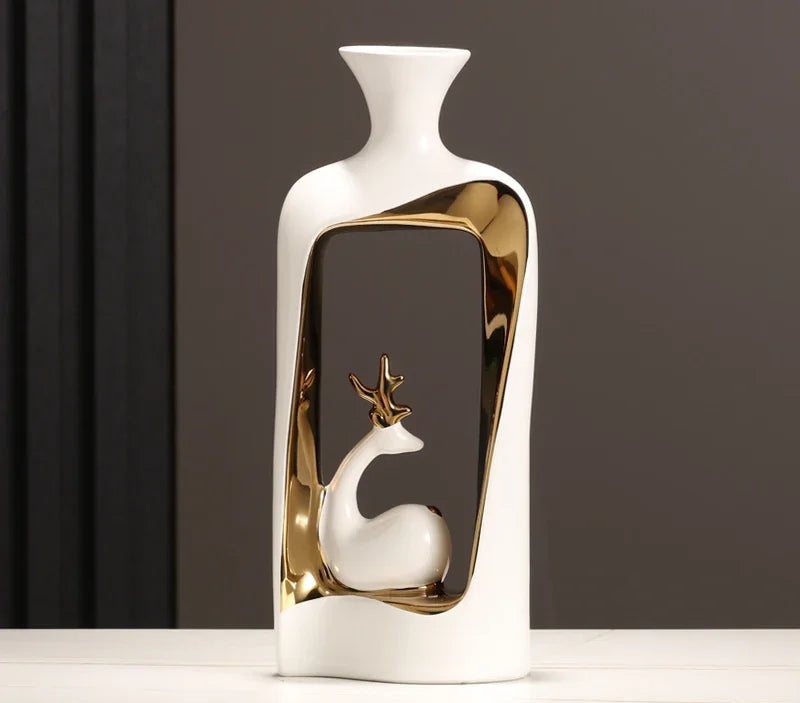 DEER - ornate Vase